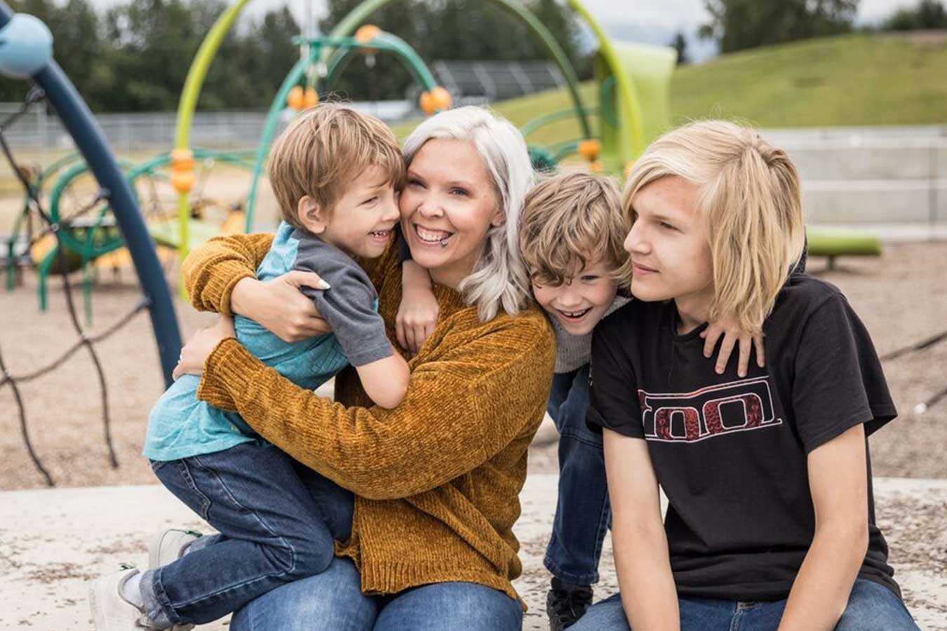 Seattle Children's Heart Center patient and family at the park