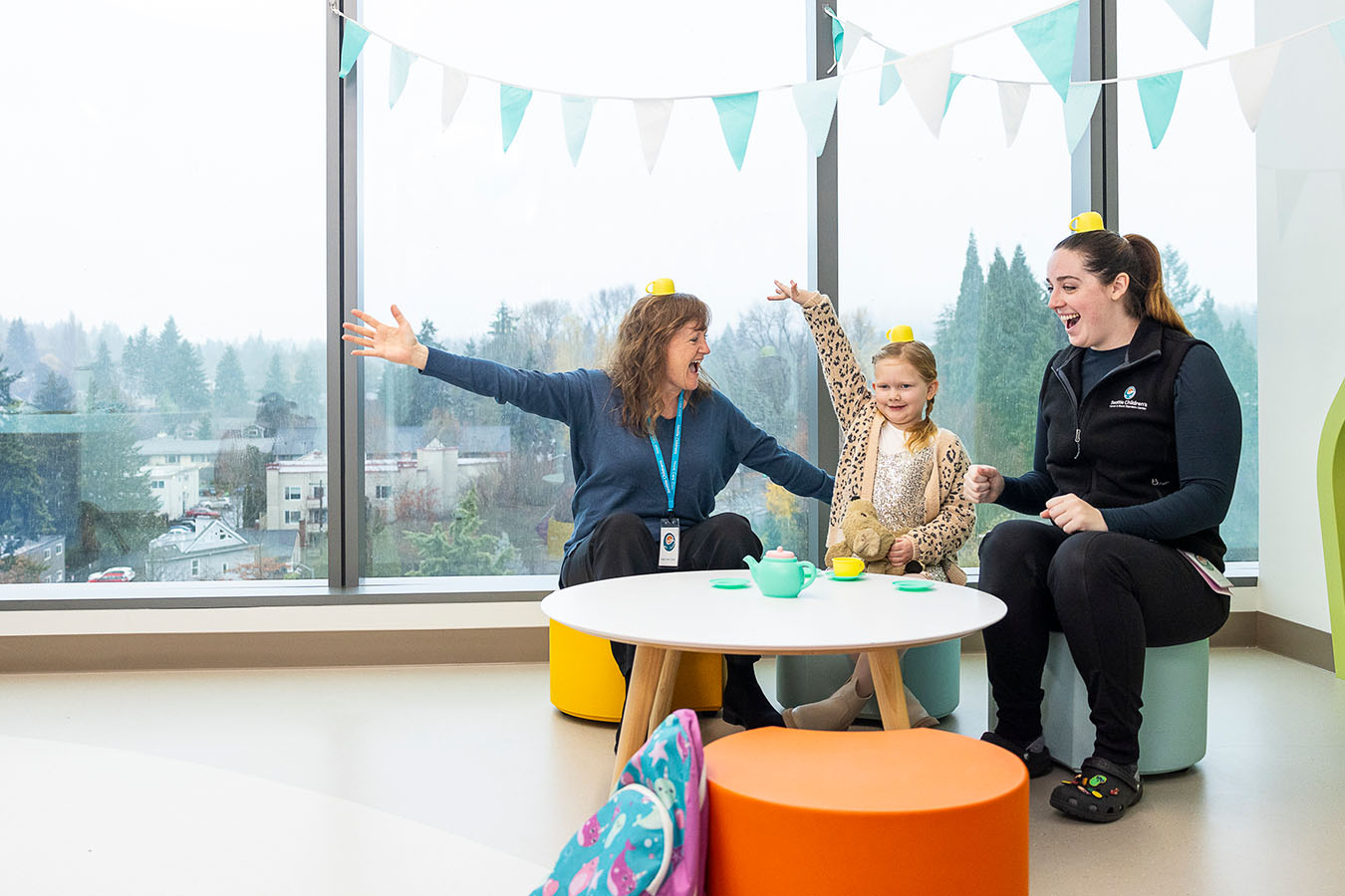 Cory Hoeppner, ARNP, hosts a tea party at the hospital