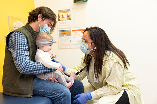 Dr Laguna consults with a patient